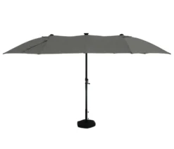 LECO Doppel-Sonnenschirm* mit LED-Beleuchtung, oval, ca. 270 x 460 cm, anthrazit