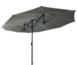 LECO Doppel-Sonnenschirm* mit LED-Beleuchtung, oval, ca. 270 x 460 cm, anthrazit