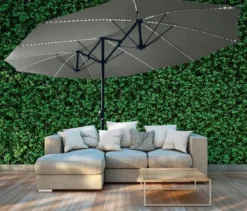 LECO Doppel-Sonnenschirm* mit LED-Beleuchtung, oval, ca. 270 x 460 cm, anthrazit