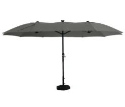 LECO Doppel-Sonnenschirm* mit LED-Beleuchtung, oval, ca. 270 x 460 cm, anthrazit