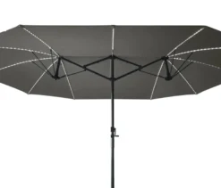 LECO Doppel-Sonnenschirm* mit LED-Beleuchtung, oval, ca. 270 x 460 cm, anthrazit
