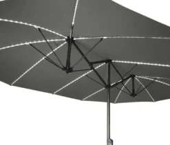 LECO Doppel-Sonnenschirm* mit LED-Beleuchtung, oval, ca. 270 x 460 cm, anthrazit