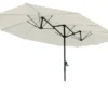 LECO Doppel-Sonnenschirm* mit LED-Beleuchtung, oval, ca. 270 x 460 cm, beige