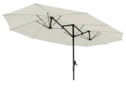 LECO Doppel-Sonnenschirm* mit LED-Beleuchtung, oval, ca. 270 x 460 cm, beige