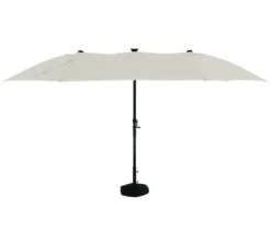 LECO Doppel-Sonnenschirm* mit LED-Beleuchtung, oval, ca. 270 x 460 cm, beige