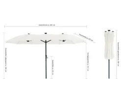 LECO Doppel-Sonnenschirm* mit LED-Beleuchtung, oval, ca. 270 x 460 cm, beige