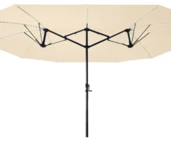 LECO Doppel-Sonnenschirm* mit LED-Beleuchtung, oval, ca. 270 x 460 cm, beige