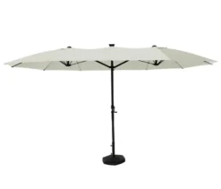 LECO Doppel-Sonnenschirm* mit LED-Beleuchtung, oval, ca. 270 x 460 cm, beige