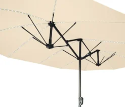 LECO Doppel-Sonnenschirm* mit LED-Beleuchtung, oval, ca. 270 x 460 cm, beige