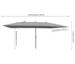 Leco Doppelsonnenschirm, 270 x 460 cm*, anthrazit