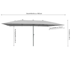 Leco Doppelsonnenschirm, 270 x 460 cm*, hellgrau