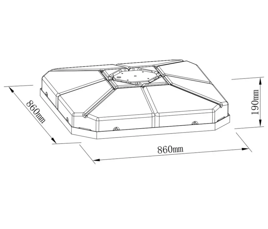 Leco LED-Ampelschirm*, ca. 350 cm, inkl. Abdeckhaube
