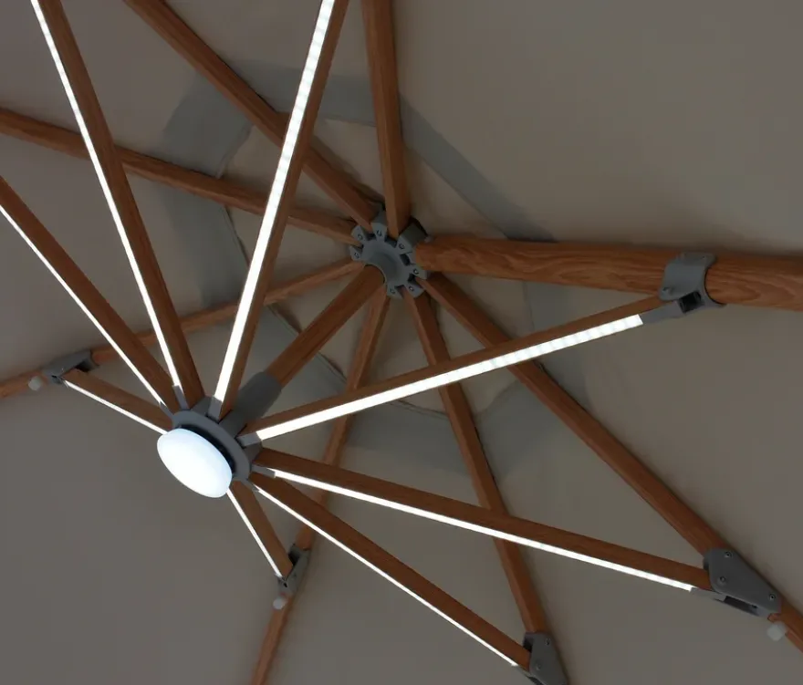 Leco LED-Ampelschirm*, ca. 350 cm, inkl. Abdeckhaube