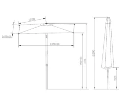 Leco Marktschirm*, 250 x 250 cm, inkl. Abdeckhaube, hellgrau