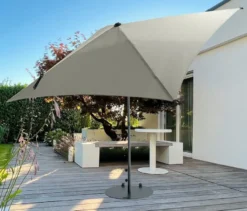 Leco Marktschirm*, 250 x 250 cm, inkl. Abdeckhaube, hellgrau