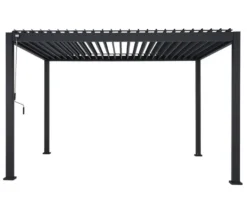 Leco Premium Pergola, 3 x 4 m, inkl. 2 Seitenwänden, anthrazit