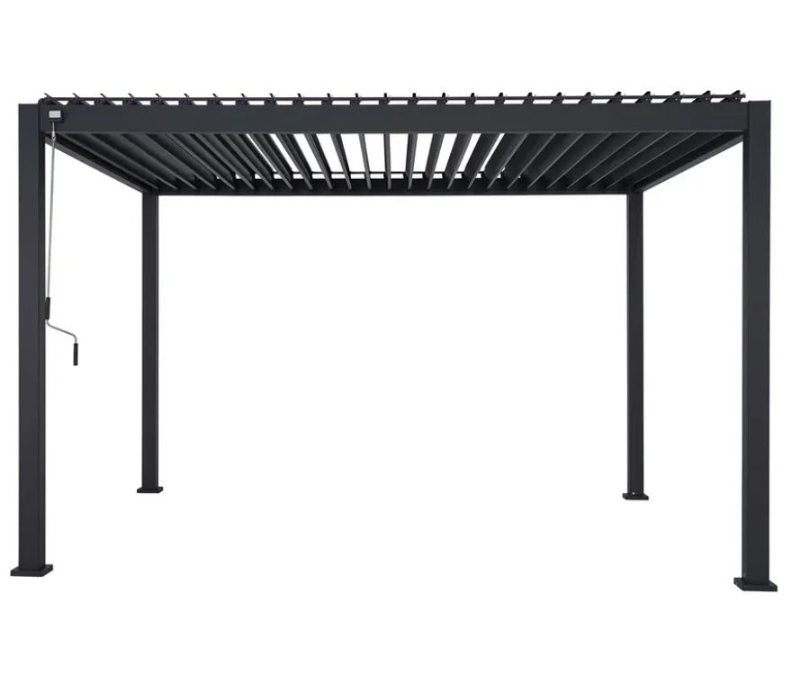 Leco Premium Pergola, 3 x 4 m, inkl. 2 Seitenwänden, anthrazit