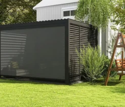 Leco Premium Pergola, 3 x 4 m, inkl. 2 Seitenwänden, anthrazit