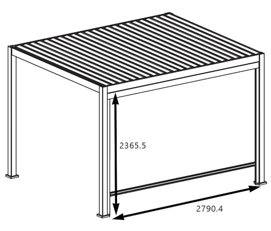 Leco Premium Pergola, 3 x 4 m, inkl. 2 Seitenwänden, anthrazit