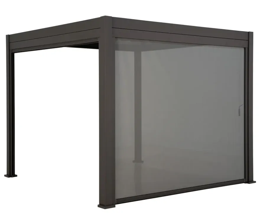 Leco Premium Pergola, 3 x 4 m, inkl. 2 Seitenwänden, anthrazit