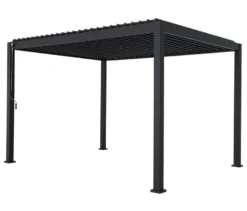 Leco Premium Pergola, 3 x 4 m, inkl. 2 Seitenwänden, anthrazit