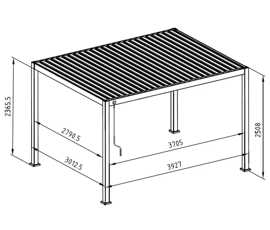 Leco Premium Pergola, 3 x 4 m, inkl. 2 Seitenwänden, anthrazit