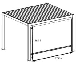 Leco Premium Pergola, 3 x 4 m, inkl. 2 Seitenwänden, Holzdekor
