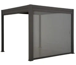 Leco Premium Pergola, 3 x 4 m, inkl. 2 Seitenwänden, Holzdekor