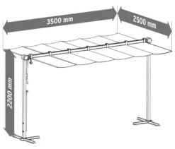 Leco Sonnendach, 400 x 250 cm, hellgrau