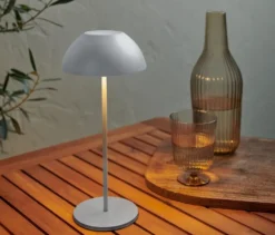 LED-Akku-Tischleuchte, grau
