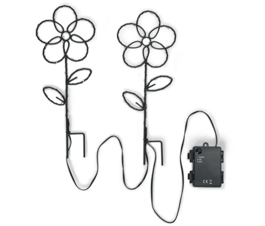 2 LED-Spieße »Blume«