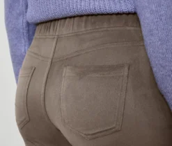 Leggings in Veloursoptik, taupe