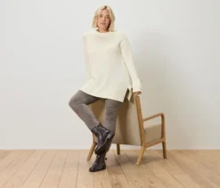 Leggings in Veloursoptik, taupe