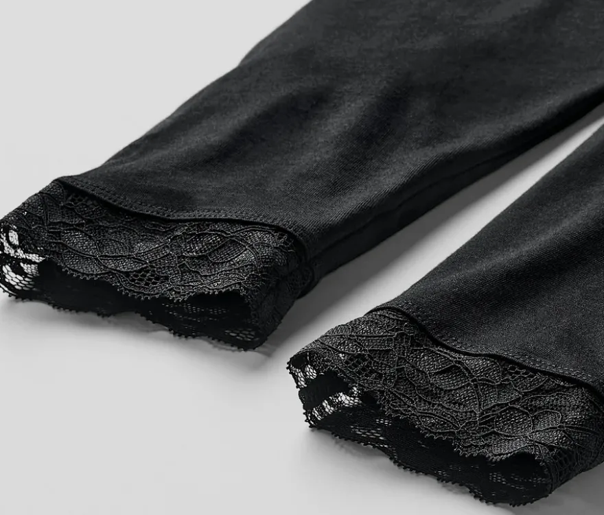 Leggings mit Spitzenborte
