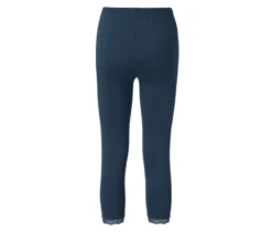 3/4-Leggings mit Spitzenborte, dunkelblau
