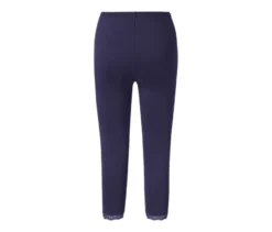 3/4-Leggings mit Spitzenborte, dunkelblau