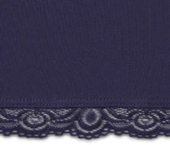 3/4-Leggings mit Spitzenborte, dunkelblau