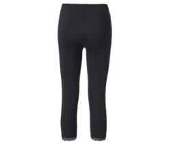 3/4-Leggings mit Spitzenborte, schwarz