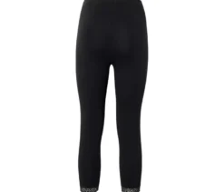 3/4-Leggings mit Spitzenborte, schwarz