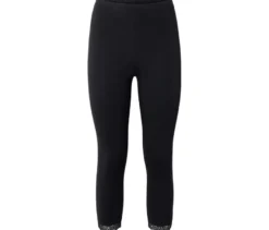 3/4-Leggings mit Spitzenborte, schwarz