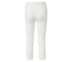 3/4-Leggings mit Spitzenborte, weiß