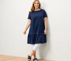 3/4-Leggings mit Spitzenborte, weiß