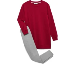 Leggings-Pyjama-Set, dunkelrot