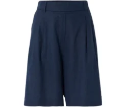 Leinen-Bermuda-Shorts, dunkelblau