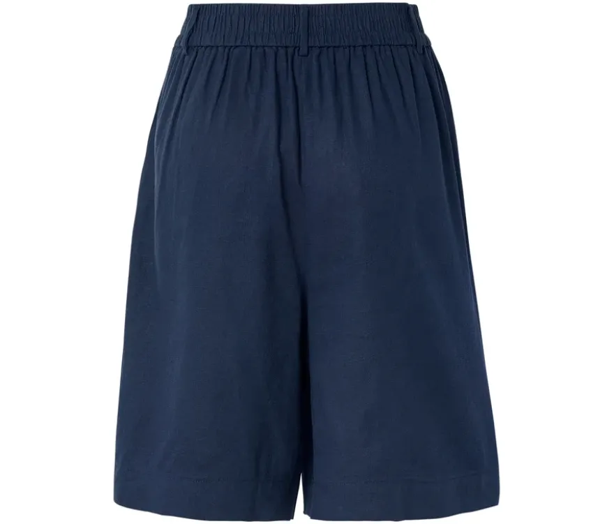 Leinen-Bermuda-Shorts, dunkelblau