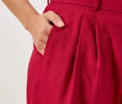 Leinen-Bermuda-Shorts, rot