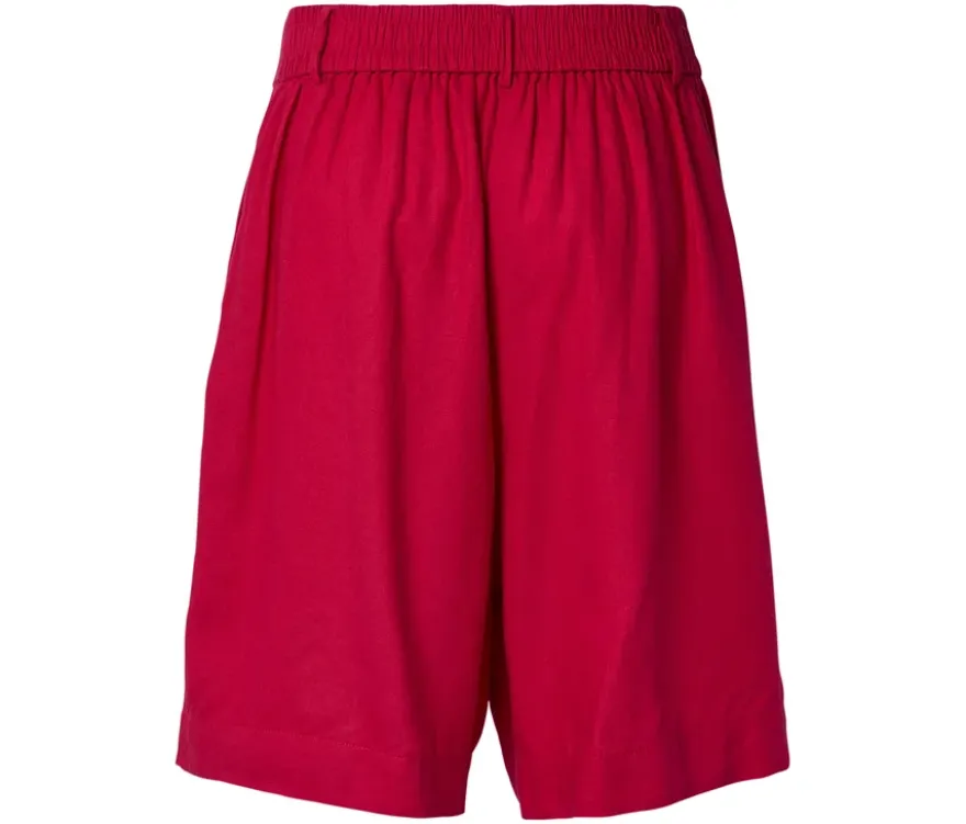 Leinen-Bermuda-Shorts, rot