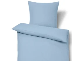 Leinen-Bettwäsche, hellblau, Übergröße