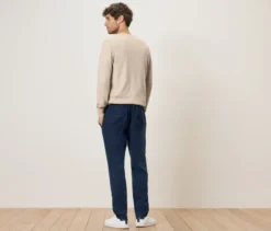 Leinen-Chino, navy