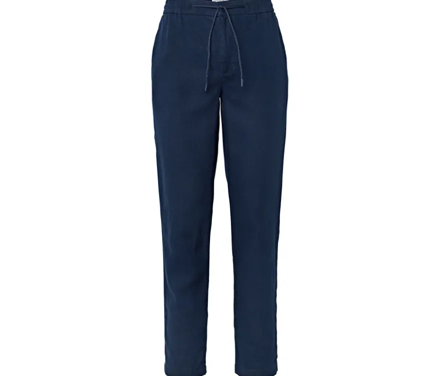 Leinen-Chino, navy